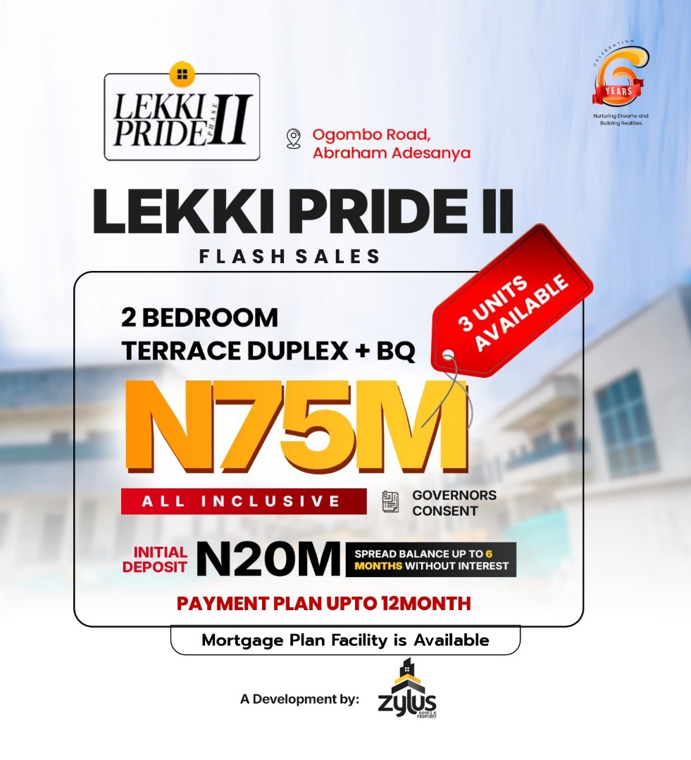 Lekki Pride 2 offers apartments tailored to meet your highest standards, with excellently designed luxury homes, that brings comfort, luxury