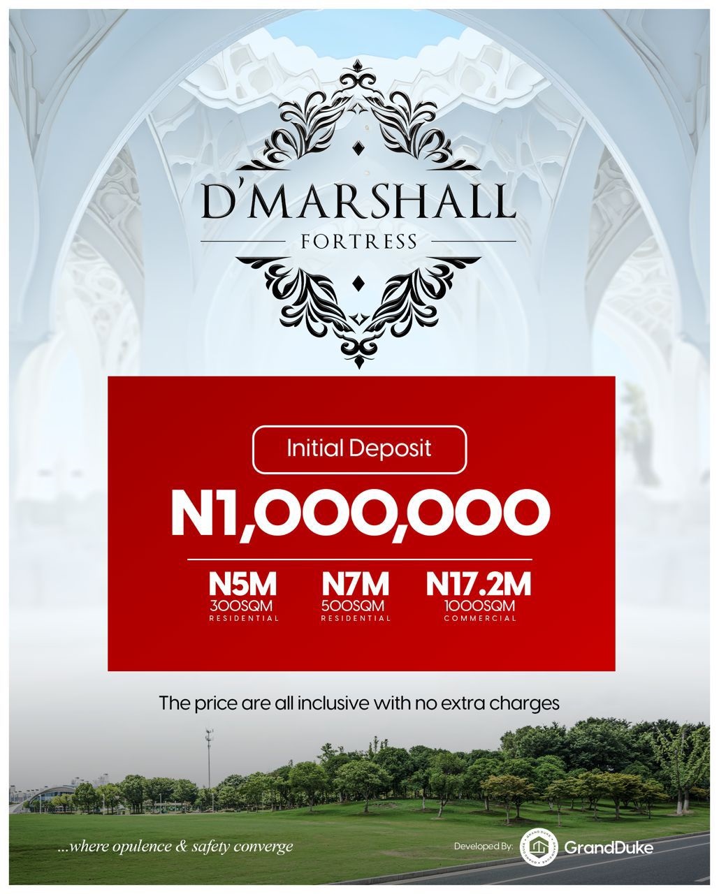 D'Marshall Fortress places you at the heart of thriving development. With the Omu Resort, Lekki Sea Port, Lekki Free Trade Zone, African Film and Media City