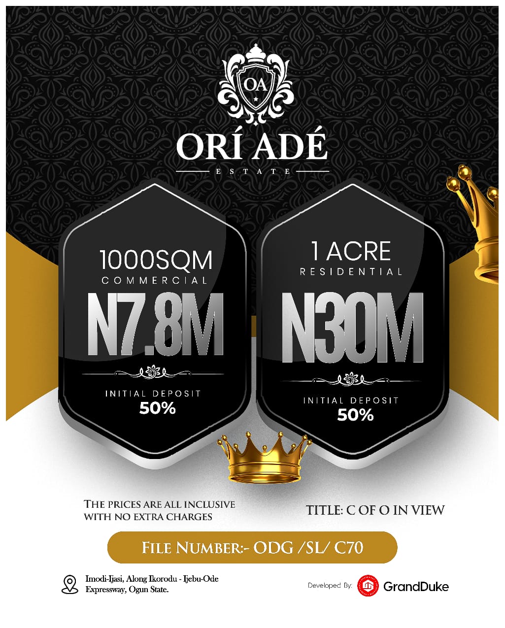 Ori Ade Estate. This exclusive residential haven, nestled in the serene environs of Imodi-Ijasi, Ijebu Ode, Ogun State