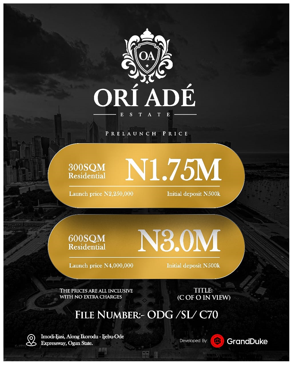 Ori Ade Estate. This exclusive residential haven, nestled in the serene environs of Imodi-Ijasi, Ijebu Ode, Ogun State